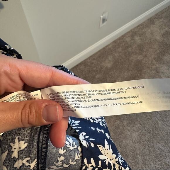 Anthropologie Moon River Navy Blue Smocked Cotton Floral Maxi Dress Small - Picture 7 of 12